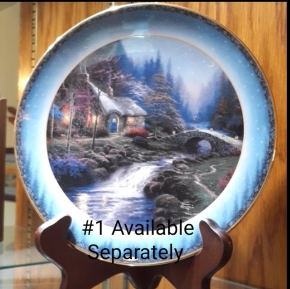 ๐*VINTAGE* LENOX ~KINKADE~ PEACEFUL RETREATS "MOONLIT LANE" WALL PLATE #517 A - Picture 10 of 12